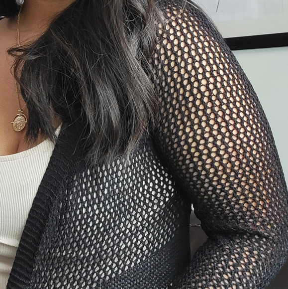 GOOD VIBES BLACK CARDIGAN - Picture 7 of 8